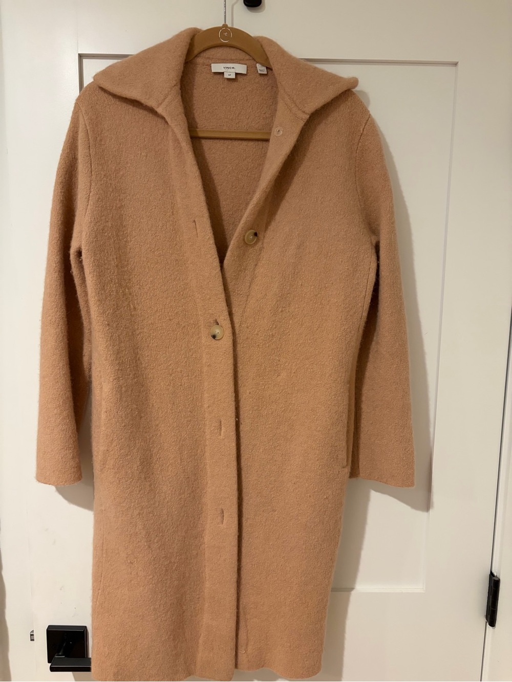 Vince Tan Camel-Colored Wool Blend Coat